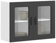 853608 vidaXL Кухненски стенен шкаф с стъклена врата, Kalmar, инженерно дърво