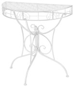 Sonata Странична маса винтидж полукръг метал 72x36x74 см сребриста