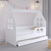 Очарователно детско легло във формата на къща с чекмедже 160 х 80 см