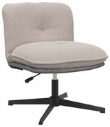 4105385 vidaXL Въртящ се офис стол Светло сив къдрав вълнен плат