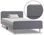 284901 vidaXL Рамка за легло, светлосива, текстил, 100x200 см