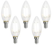 Комплект от 5 смарт E14 LED крушки C35 прозрачни 4.2W 470 lm 2700-6500K