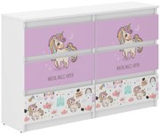 Детски скрин с розов еднорог 77x30x120 cm