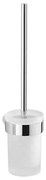 Gedy - Четка за тоалетна със стенен монтаж PIRENEI лъскав хром/стъкло сатен