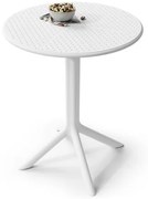 СЕРРА Бяла - МОДЕРНА КРЪГЛА ГРАДИНСКА МАСА (за кухня, кафене, градина)