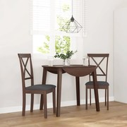 4102402 vidaXL Трапезни столове с възглавници 2бр Кафяв масивна дървесина гума