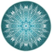 Тюркоазен кръгъл килим подходящ за пране и за прахосмукачки роботи ø 120 cm Comfort – Mila Home