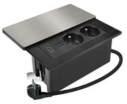 Solight PP128C-PD20-HDMI - Вградена розетка 20W 2 гнезда +USB-A+ USB-C+ HDMI
