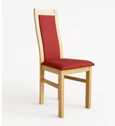 Трапезен стол ZOE дъб/червен