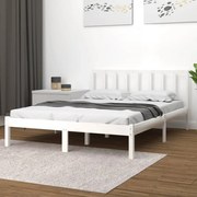 3105067 vidaXL Рамка за легло, бяла, бор масив, 120x200 см