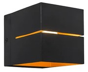Комплект от 2 стенни лампи черни със златна вътрешност 9,7 см - Transfer Groove