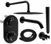 Mexen Kai DR70 вграден комплект за вана и душ с душ пита 25 см, черен - 77602DR70251-70