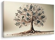 Картина на платно – Дърво на живота с фини детайли