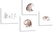 Комплект картини – Горски животинки в минималистичен стил