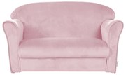 Светлорозов детски диван от кадифе 78 cm Lil Sofa - Roba