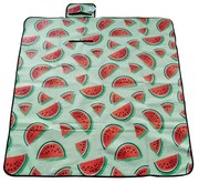 Одеяло за пикник Muhler 1.3x1.45 м, Перлен памук + полар, Червен/зелен