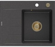 Mexen Ben гранитна мивка с една камера с място за отцеждане, дясна 600 x 500 мм,