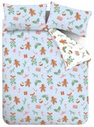 Синьо двойно удължено спално бельо от микрофибър 230x220 cm Gingerbread – Catherine Lansfield