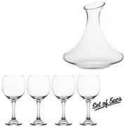 Horecano - Комплект за вино от 5 части (4 чаши + декантер) HOME PREMIERE-(HCH-17405)