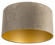 Кадифен абажур Taupe 50/50/25 със златист интериор