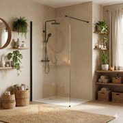 Параван за душ Rea Flexi Transparent / Black 100