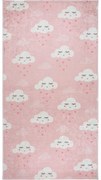 Светлорозов детски килим подходящ за пране 80x120 cm Pink Clouds – Vitaus