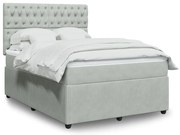 3292340 vidaXL Боксспринг легло с матрак, светлосива, 140x190 см, кадифе