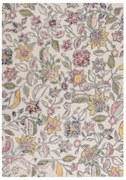 Кремав ръчно изработен вълнен килим 120x170 cm Tania Floral – Flair Rugs