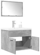 3324862 vidaXL Комплект мебели за баня от 3 части бетонно сив инженерно дърво