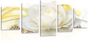 картини от 5 части – Луксозни рози с абстракция