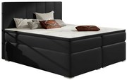 Тапициран Легло Belo with layer and top layer-Black δέρμα-180 x 200