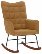 4016840 vidaXL Люлеещ стол, кафяв, кадифе