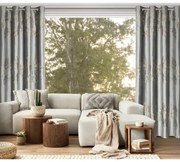 Затъмняваща кадифена завеса с фина шарка - сива Ширина: 140 см | Дължина: 250 см