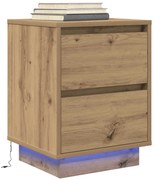 861299 vidaXL Нощен шкаф с LED осветление Artisan Oak 38x34x50 cm