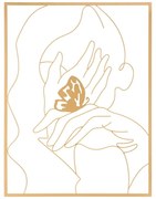 Метална декорация за стена 60x80 cm Hands on Face - Mauro Ferretti