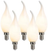 Комплект от 5 броя E14 димируеми LED нишки крушки F35 матирани 3W