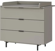 Сив детски скрин с маса за преповиване 105x102x54 cm Tomino – Germania