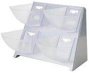 Пластмасов бар органайзер за пакетчета с 4 отделения сребро 39x34xh37см (JD-86219)