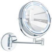 Козметично огледало със светлина/увеличително (5x) ø 17,5 cm Power-Loc Lumi – Wenko