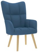 4016775 vidaXL Релаксиращ стол, син, плат