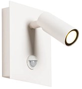 Външна стенна лампа бяла с LED IP54 сензор за движение - Simon