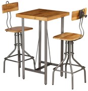 245808 vidaXL Бар комплект от 3 части, регенериран тик масив