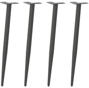 4012518 vidaXL Крака за конзолна маса, конична форма, 4 бр., антрацит, 72-73 см, стомана