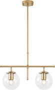 Метален двоен таванен лампион Nilufer TopMebel E27 в златист цвят 52x15x76cm