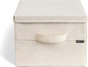 Бежова текстилна кутия за съхранение с капак 31x41x22 cm Soft Storage Medium – Bigso