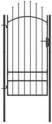 Sonata Градинска порта, стомана, 1x2,5 м, черна