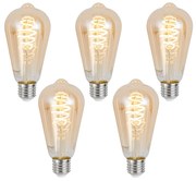 Комплект от 5 Интелигентни димируеми LED крушки E27 ST64 кехлибар 4.9W 320lm 2500K