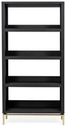Черна етажерка за книги 90x173 cm Pimlico - Woodman