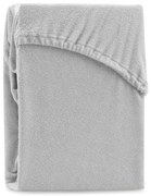 Светлосив еластичен чаршаф от тери 140x200 cm Ruby – Restilo