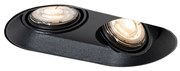 Кръгъл вграден прожектор черен GU10 50mm 2-светлина - Hubs